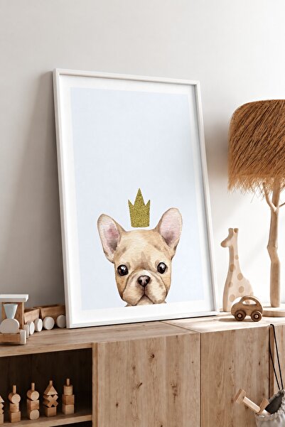 KEYFHOME Parti Dog No.1 Tablou MDF înrămat Poster pentru camera copiilor Cado...