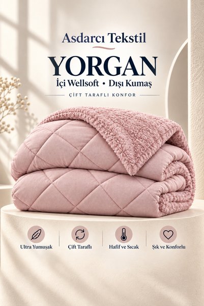 Peacock Çift Kişilik Welsoft Yorgan Peluş Çift Taraflı