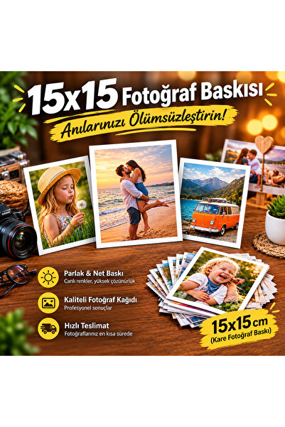 HİDZ 15X15 Kare Fotoğraf Baskısı (1 Adet)