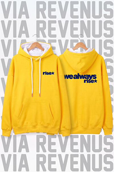 Vordevia We Always Rise Printed Unisex Wide Fit Hooded Hoodie Sweatshirt