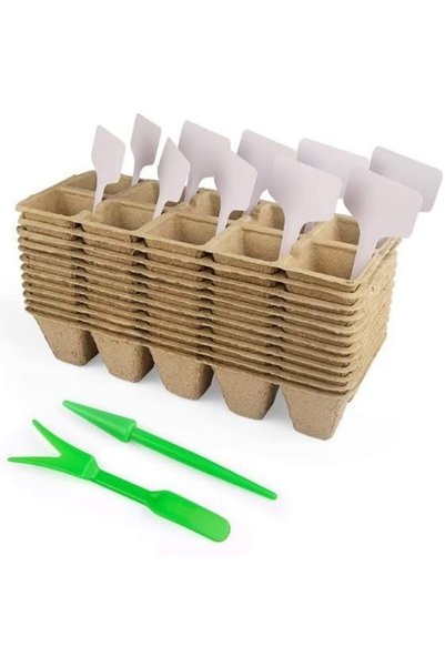 ALMEKAQUZ 24 PCS Square Pulp Growing Seedlings Ten Holes