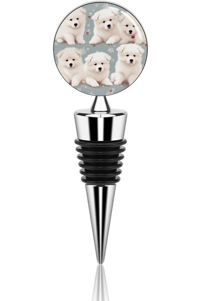 GENERAL Wine Bottle Stoppers Small Dog Pattern Stainless Steel Reusable Leak ...