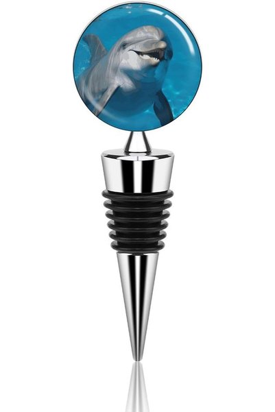 GENERAL Dolphin Wine Bottle Stoppers with Smile Stainless Steel Reusable Leak...