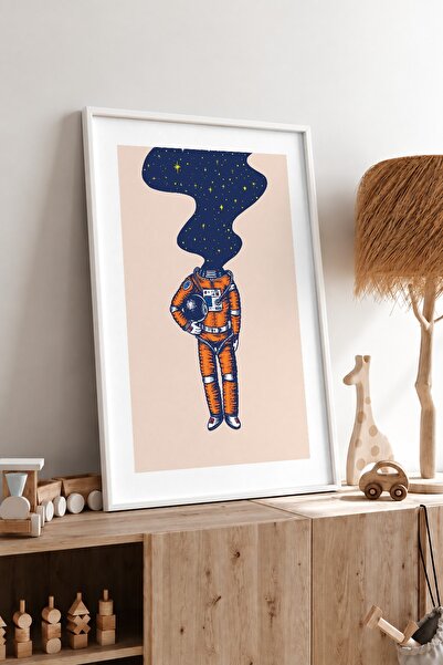 KEYFHOME Αστροναύτης Dream Framed MDF Painting Poster Παιδικό Δωμάτιο Διακόσμ...
