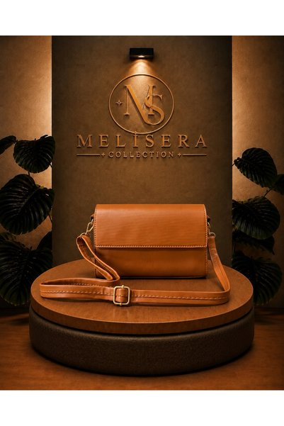 MELİSERA COLLECTION Kadın Taba Renk Şık El/Omuz Çantası Günlük ve Davet Kulla...