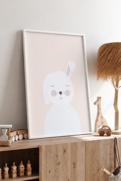 KEYFHOME Sleeping Rabbit Πλαίσιο MDF Πίνακας Αφίσα Διακόσμηση Τοίχου Παιδικού...
