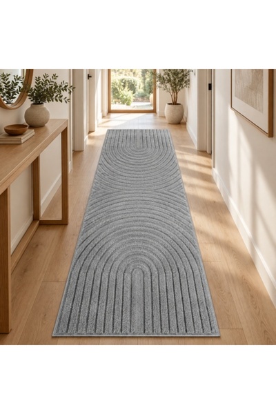 VivaDeco Covor Art V2 Runner, 80 x 150 cm, Argintiu, 100% Polipropilenă, Fir ...