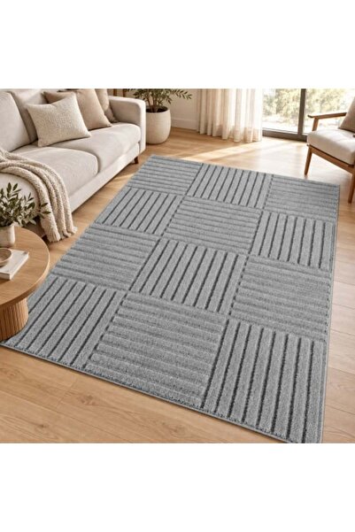 VivaDeco Covor Art V3 Runner, 60 x 110 cm, Argintiu, 100% Polipropilenă, Fir ...