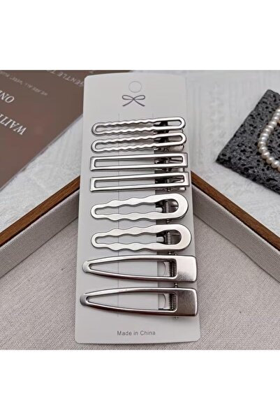 GENERAL 8Pcs Silvery Metal Hair Clips Set, Non-Slip Duckbill Clips with Wave,...