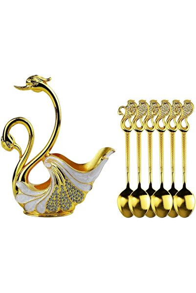 GENERAL Jaffiust 7 PCS Swan Spoon Set - Elegant Coffee & Dessert Spoons for P...