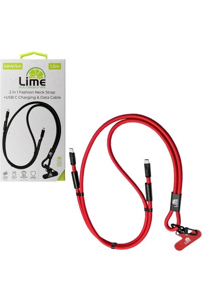 Lime SUCCESSORIES 2 ΣΕ 1 ΜΟΝΤΕΡΝΟ ΛΟΥΡΑΚΙ ΛΑΙΜΟΥ - USB-C ΣΕ USB-C ΦΟΡΤΙΣΗ & Δ...