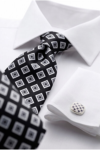 CROATE Tile Pattern Premium Italian Patterned Imported Fabric Tie |   Minimal...