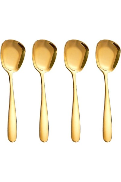 GENERAL MIUPOO Square Head Spoons, Korean style Square Sugar Spoon,Thick Heav...