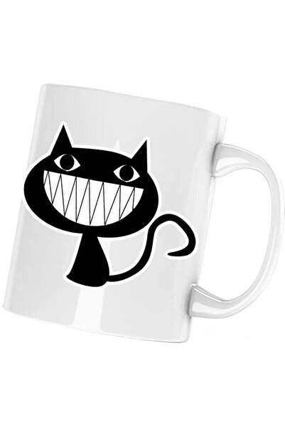 INOVATIX Cana Cartoon Cat Negru, albastru, 330 ml