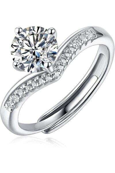 Tomovely Women's Classic Crown Diamond Ring 1.0 Carat Moissanite Engagement R...
