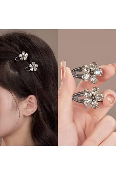 GENERAL 6 Pcs Flower Hair Clips Metal Rhinestone Clips for Hair Sparkling Bar...