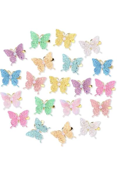 AMCAMI Butterfly Hair Clips, Decorative Hair Barrettes for Women Girls-C