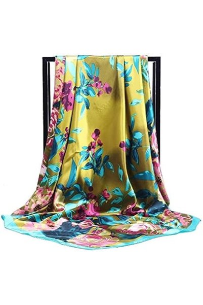 GENERAL Scarf Silk Feeling Scarves Women 90Cm Square Head Hijab Scarf Ladies ...