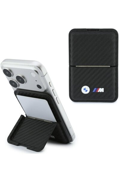 BMW Πορτοφόλι M Carbon Metal Logos Magsafe Μαύρο - (BMOWMCS26PCILK)