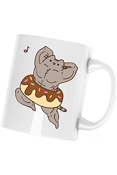 INOVATIX Cana Pusheen Cat Muschi Sala Antrenament Pisica, alba, 330 ml
