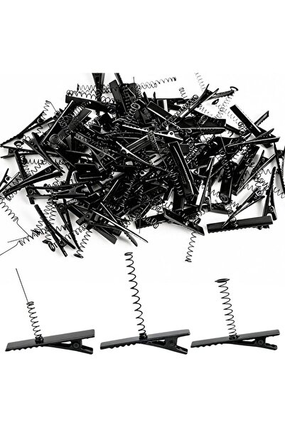 GENERAL 90Pcs Black Sprout Hair Clips, DIY Duck Bill Clips Metal Alligator
