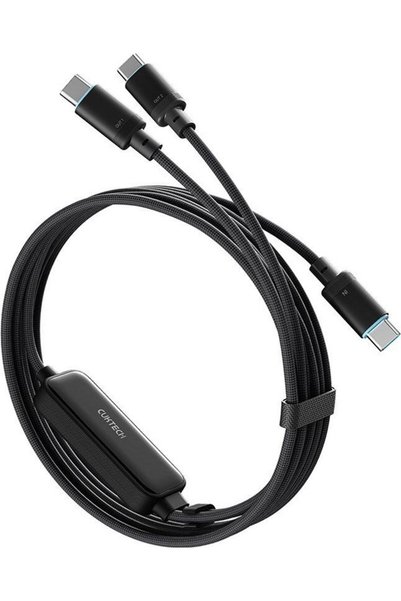 Cuktech Καλώδιο Δεδομένων C2C615 (CKC2C615GLBK) - Τύπου C σε 2x Τύπου C, Γρήγ...