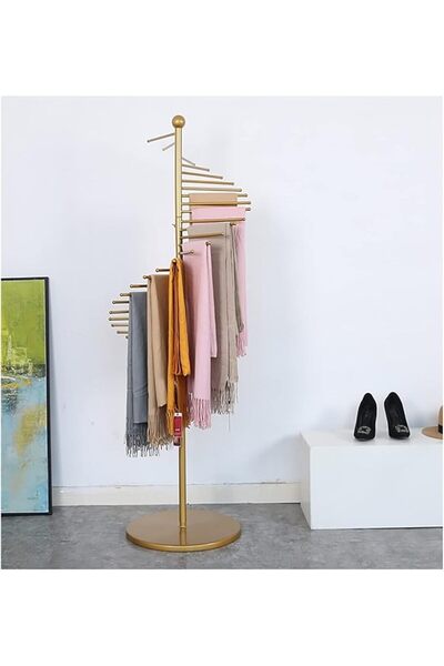 Generic Freestanding Metal Scarf Display Rack Large Capacity Silk Scarf Holde...