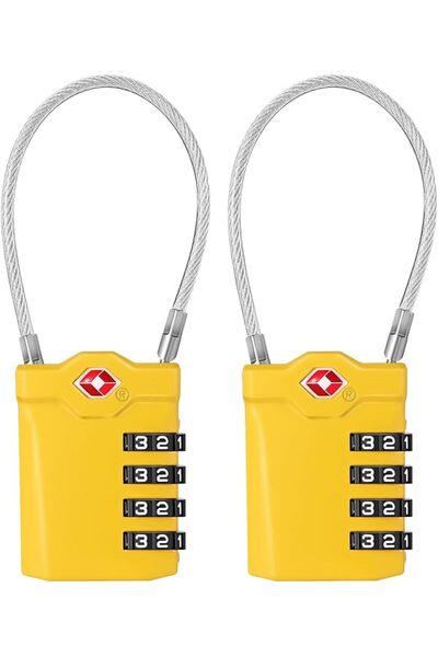 GENERAL ZHEGE TSA Approved Luggage Locks, Suitcase Padlocks (Yellow)