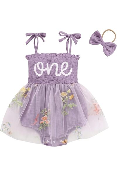 TERRIFI ملابس عيد الميلاد الأول للفتيات الصغيرات، فستان رومبير من التول بنقشة...