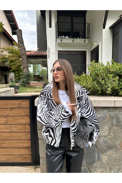 Özgece ZEBRA DESEN BOMBER CEKET