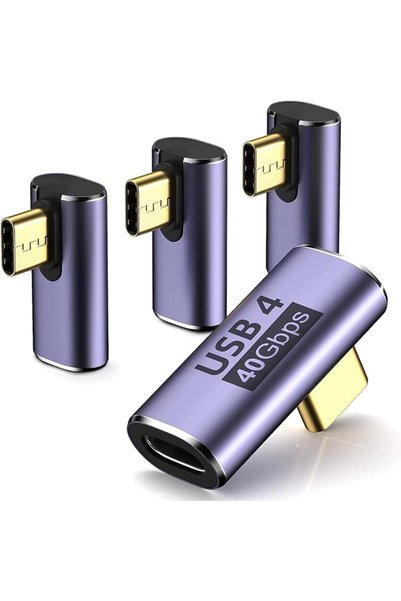 Another30 محول USB C (4 قطع)، محول USB C إلى USB C بزاوية قائمة يدعم نقل بيان...