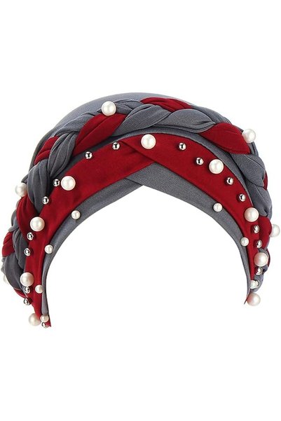 GENERAL Fxhixiy Women Hijab Beading Pearl Braid Turban Hat Head Scarf Cancer ...