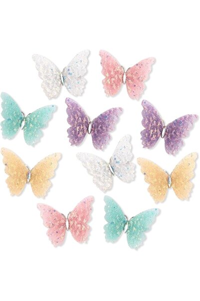 AMCAMI Butterfly Hair Clips, Mesh Sequin Hair Barrettes for Women Girls