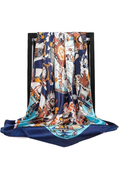 GENERAL Scarf Silk Feeling Scarves Women 90 * 90Cm Square Head Hijab Scarf La...