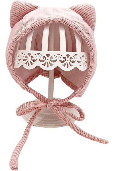 GENERAL Infant Baby Bonnet Hat, Soft Cotton Lovely Cat Ears Beanie Cap with C...