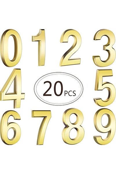 HOTOP 20 قطعة من أرقام المنازل وأرقام صناديق البريد من 0-9، أرقام أبواب ثلاثي...