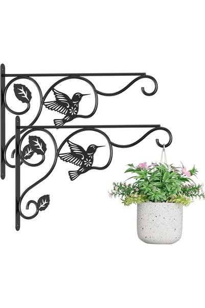 TERRIFI 2 Pack Heavy Duty Plant Hooks for Hanging, 12 Inch Metal Wall Hangers...