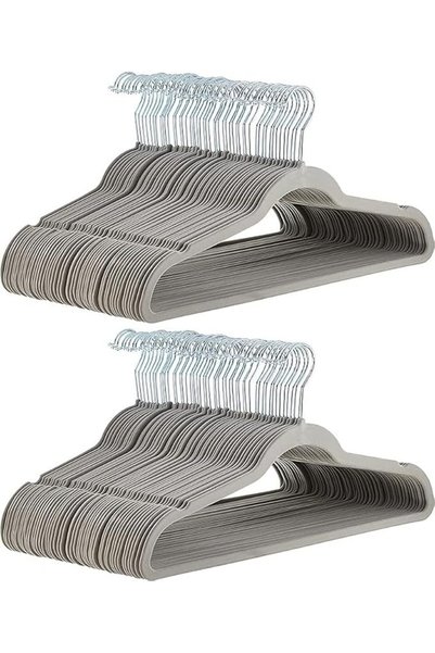 Amazon basics Slim, Velvet, Non-Slip Suit Clothes Hangers, Pack of 100, Ivory...