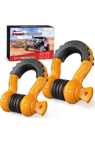 Nilight مجموعة من قطعتين من مشابك D-Ring مقاس 3/4 بوصة بسعة 4.75 طن (9500 رطل...
