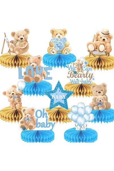 TERRIFI Bear Party Supplies and Honeycomb Centerpieces for Table Decorations,...