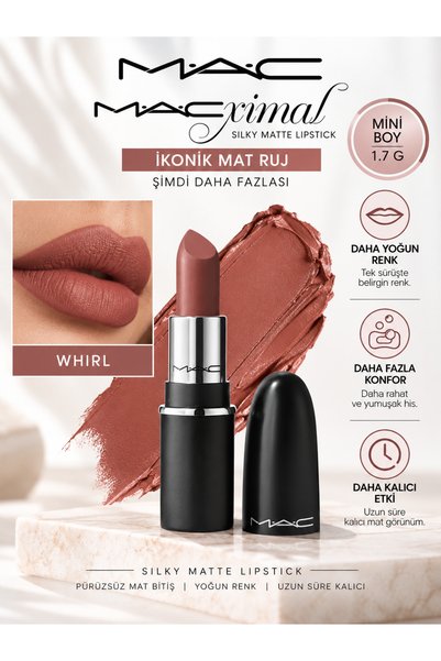 M.A.C MACximal Whirl Mini Ruj 1.7 g – Yoğun Renk Veren Pürüzsüz Mat Lipstick