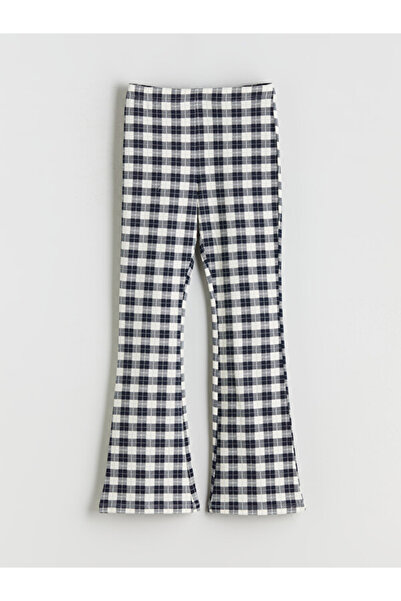 LC Waikiki Rmz Gi̇yi̇m Farkiyla Girls' Checkered Embroidered Leggings with Wa...