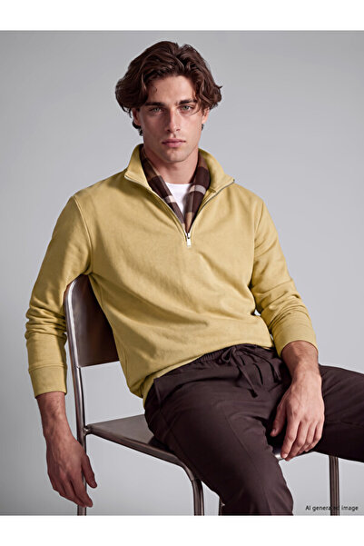 LC Waikiki Rmz Gi̇yi̇m Farkiyla Dik Roba Collar Men's Thick Sweatshirt