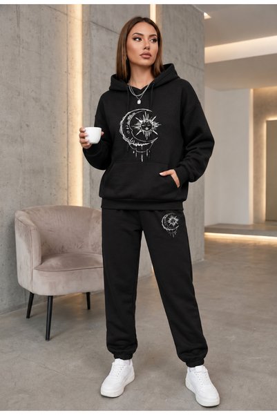 clothes 33 ΦΟΡΜΑ ΜΕ ΚΟΥΚΟΥΛΑ ΣΕΤ 2 ΤΕΜΑΧΙΩΝ ΧΕΙΜΕΡΙΝΟ ΜΕ ΣΤΑΜΠΑ ΗΛΙΟΥ ΚΑΙ ΦΕΓ...
