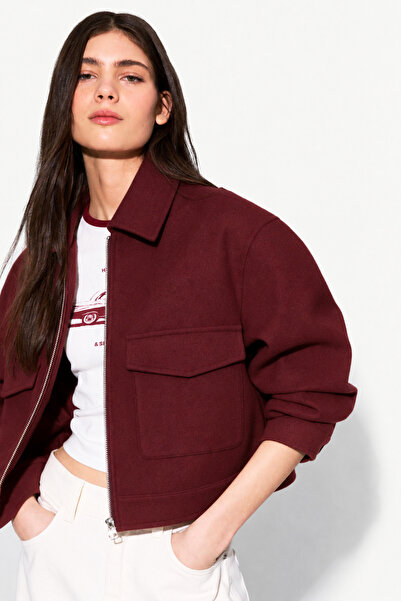Helen Goods New Season Bsk Model Women's Crop Cut Cashmere Coat Jacket