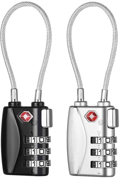 GENERAL ZHEGE Luggage Locks TSA Approved, Combination Travel Padlocks (Red, 2P)