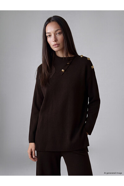 LC Waikiki Rmz Gi̇yi̇m Farkiyla Fisherman Roba Collar Women's Knitwear Sweater