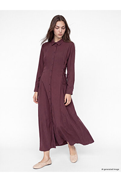 LC Waikiki Rmz Gi̇yi̇m Farkiyla Tie-Detail Modal Blend Shirt Dress