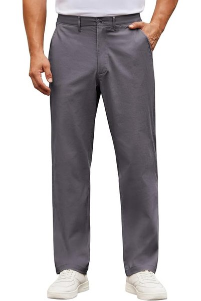 COOFANDY Mens Casual Pants Cotton Classic Fit Stretch Chino Pant Khaki Wrinkl...