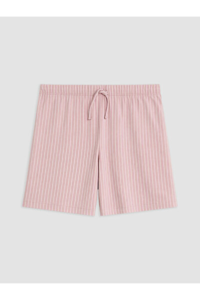 LC Waikiki Rmz Gi̇yi̇m Farkiyla Women's Striped Shorts with Waist Cord Pajama...